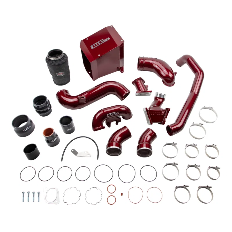 Wehrli WCF100438-RED, 2007.5-2010 Chevrolet Duramax 6.6L LMM Stage 2 High Flow Intake Bundle Kit - WCFab Red