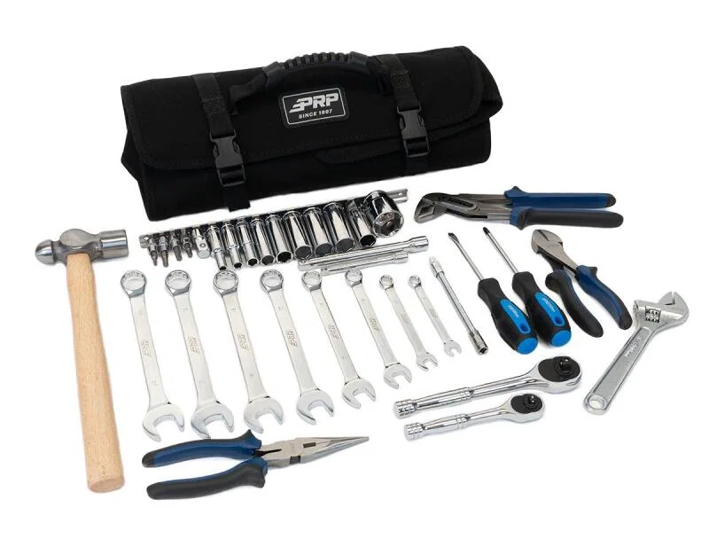 PRP Seats E112, 35pc Can-Am Roll Up Tool bag Tool kit - Black