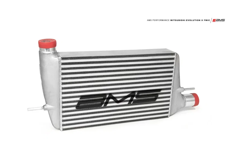 AMS AMS.04.09.0001-1, Performance 08-15 Mitsubishi EVO X Front Mount Intercooler w/Modular Cast End Tanks & Logo