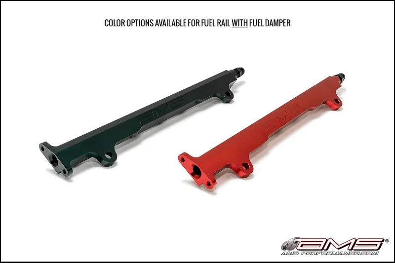 AMS AMS.04.07.0006-2, Performance 08-15 Mitsubishi EVO X CNC Machined Aluminum Fuel Rail w/Pulsation Dampener - Black