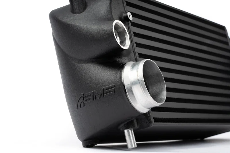 AMS AMS.55.09.0001-3, Performance 2015+ Ford F-150 & Raptor 2.7L/3.5L EcoBoost Stock Loc. Intercooler (Black w/ Logo)
