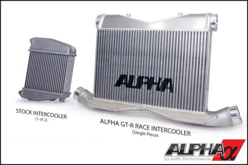 AMS ALP.07.09.0008-1, Performance 2009+ Nissan R35 GTR Alpha Race Front Mount Intercooler Kit w/Logo