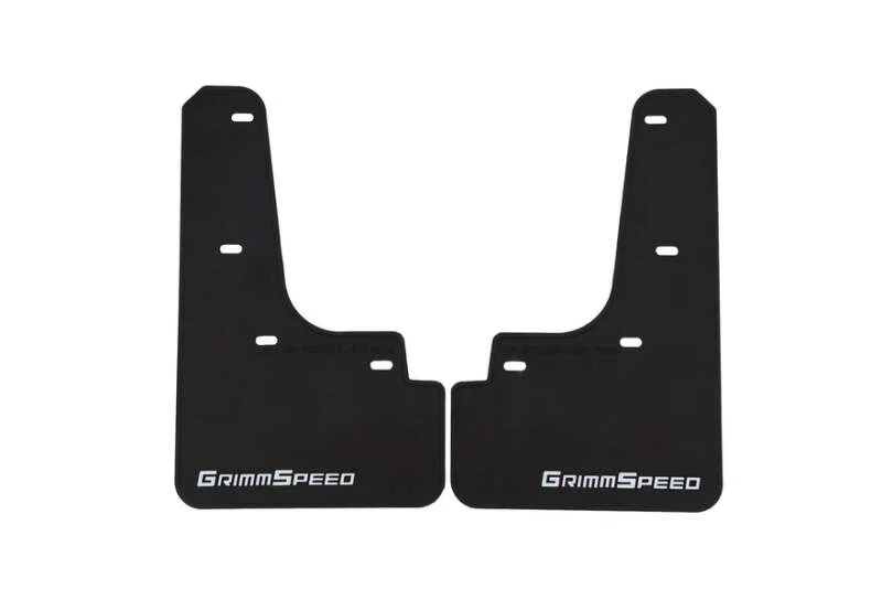 GrimmSpeed GRM.1022.1.WHT, 22-25 Subaru WRX Mudflaps - Black w/ White Lettering