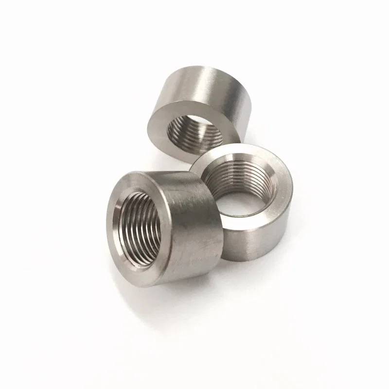 Ticon 104-00600-6000, Industries 3/8in NPT Titanium Sensor Bung 1.5in to 5in Tubing - Coped End