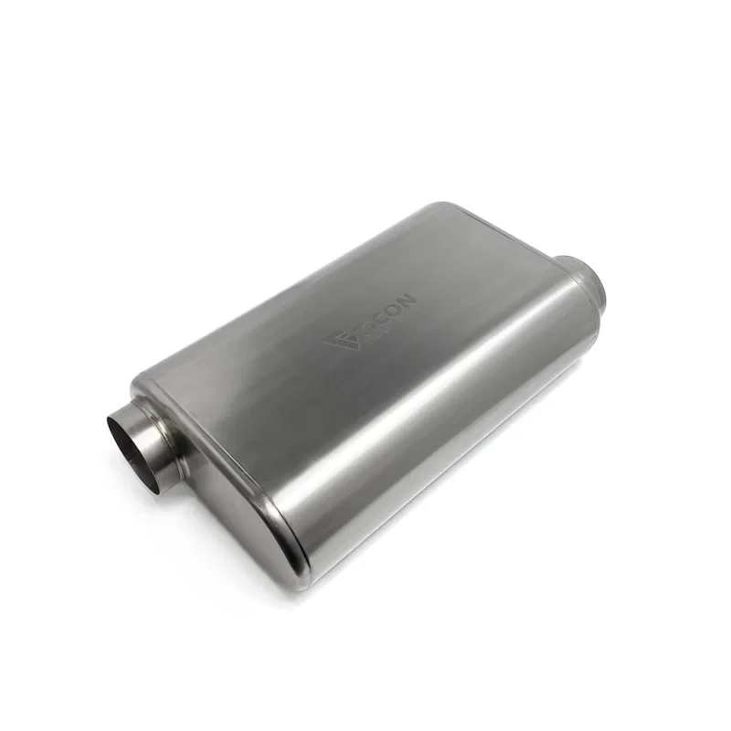 Ticon 116-07623-0230, Industries 17in Overall Length 3in Thin Oval Titanium Muffler - 3in Offset In/Offset Out