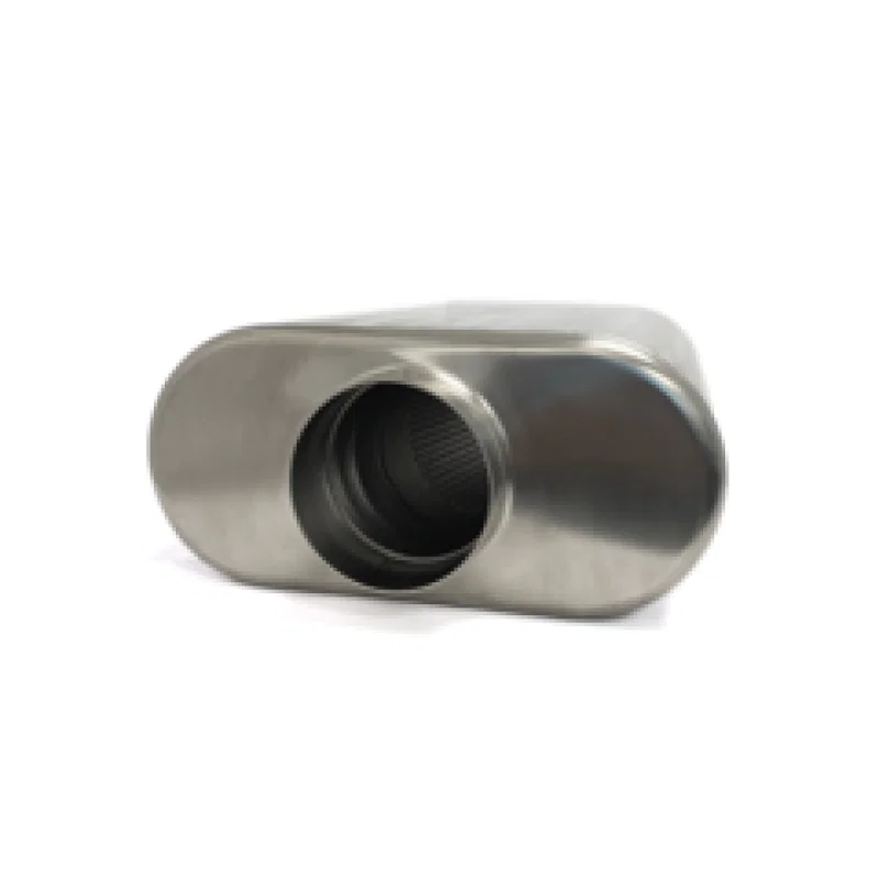 Ticon 116-06323-0200, Industries 2.5in Low Pro Oval (2.5in Center In/Center Out) 17in L Ultralight Titanium Muffler