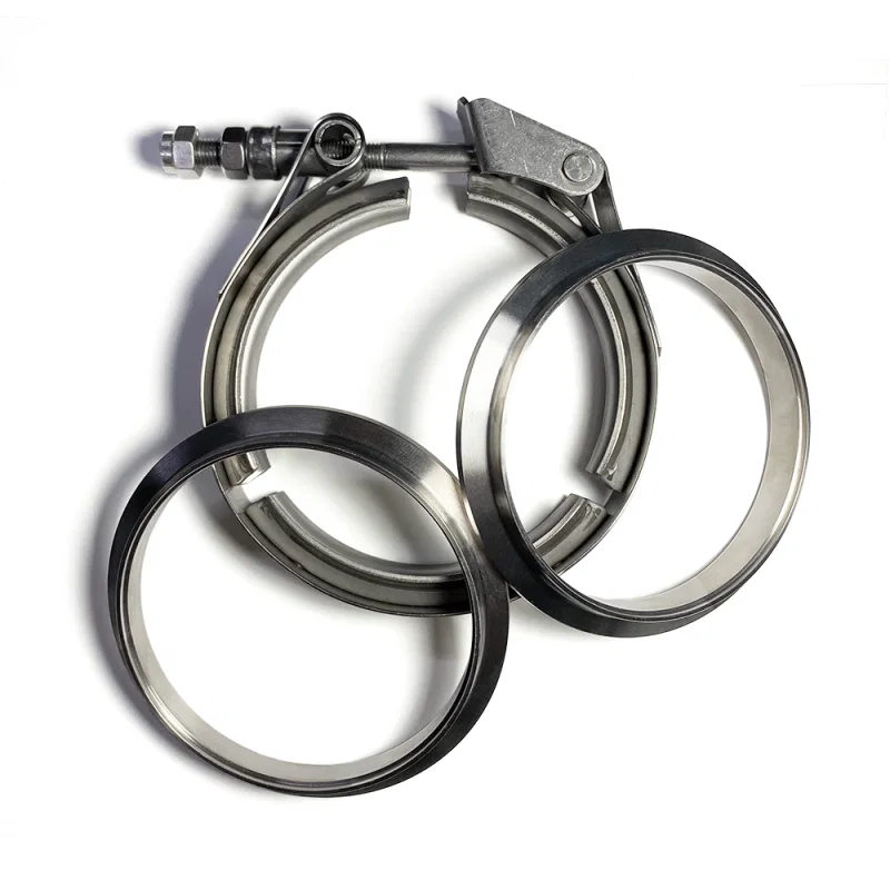 Ticon 103-08910-2002, Industries 3.5in Titanium V-Band Clamp Assembly - Quick Release (w/Female Flange/Male Flange)