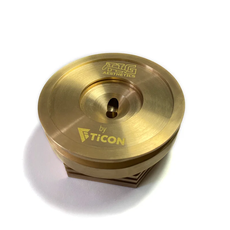 Ticon 903-75102-1001, Industries Tig Aesthetics 4in Universal V-Band Heat Sink w/ Purge - Tellurium Copper