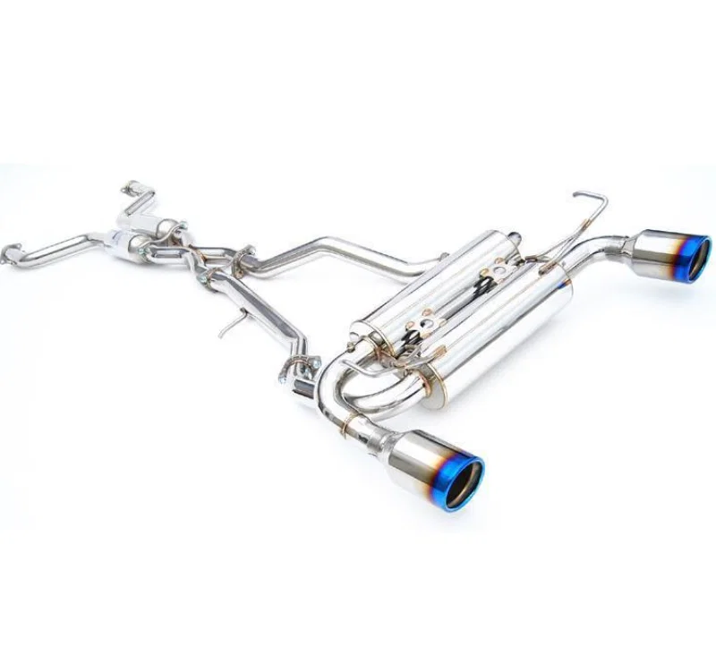 Invidia HS17IQ66GM1RT, 2017+ Infiniti Q60 3.0 TT Silver Sport/Red Sport Gemini Rolled Titanium Tip Cat-back Exhaust