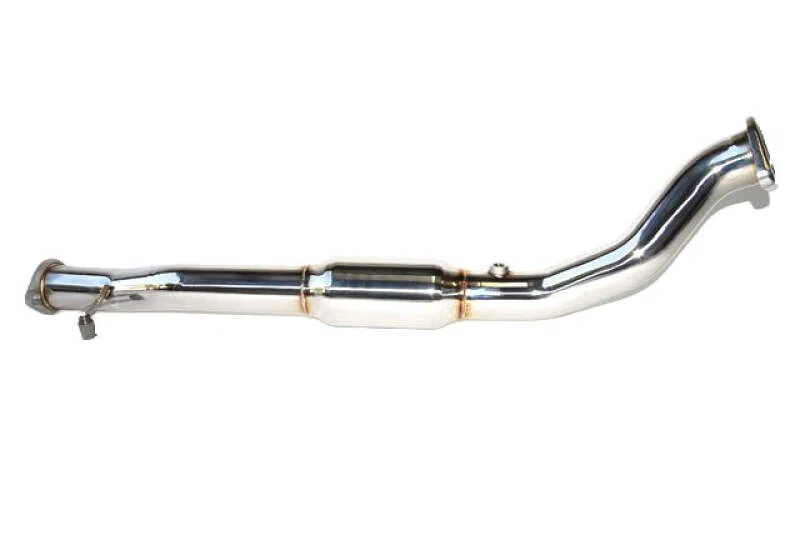 Invidia HS09MEXDPC, 08-15 Mitsubishi Evolution X High Flow Cat Downpipe & Test Pipe (One Piece)