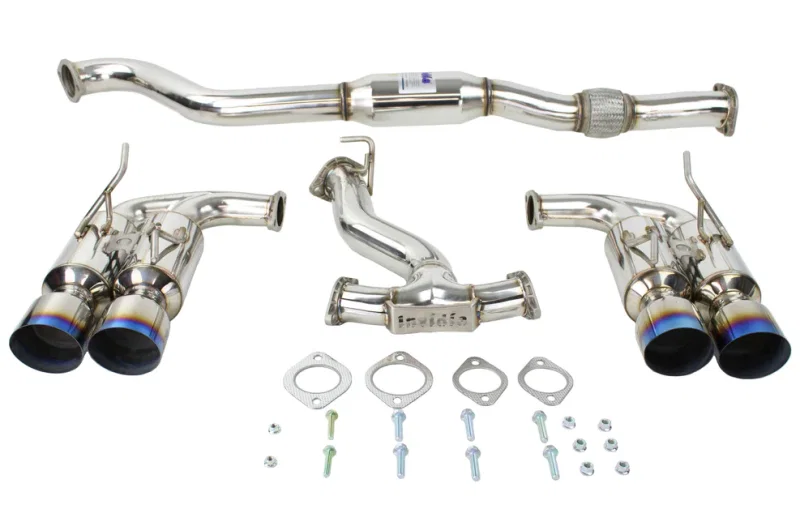 Invidia HS08ST5GM4ST, 08-14 Subaru WRX Hatchback Gemini Single Layer Titanium Tip Cat-back Exhaust