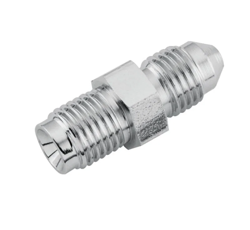 TwinPower 035972, Stainless Brake Fitting Male 3/8-24 Inverted Flare to AN-3 Male Straight