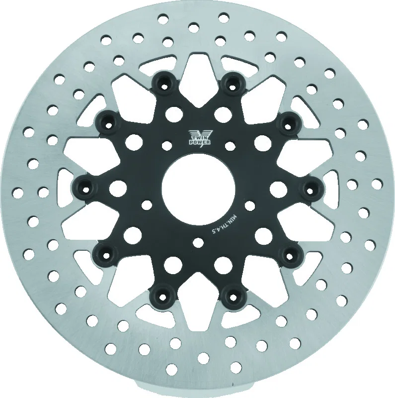 TwinPower 666820, 08-13 FLH FLT 08-16 FLHR 06-17 Dyna Front 11.8 Floating Rotor Mesh Black for Harley-Davidson