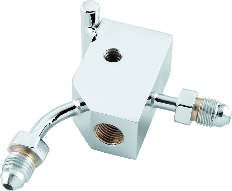 TwinPower 035976, Chrome Brake Tee 90 Degree Male AN3 W 1/8 NPT Port Custom