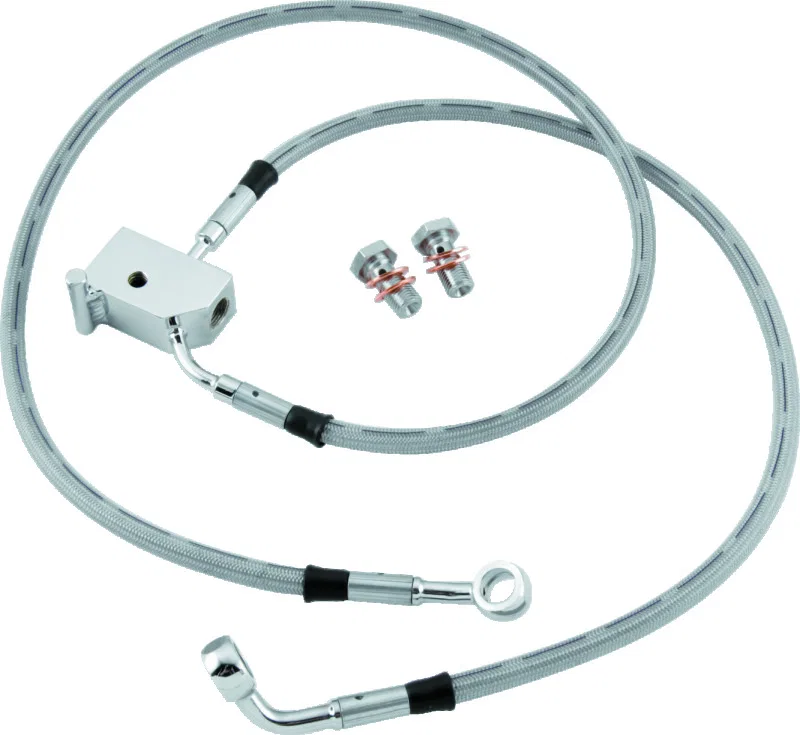TwinPower 035868, L87-99 FXST Models Stainless Steel Dot Brake Line Kit Rear Stock Length for Harley-Davidson