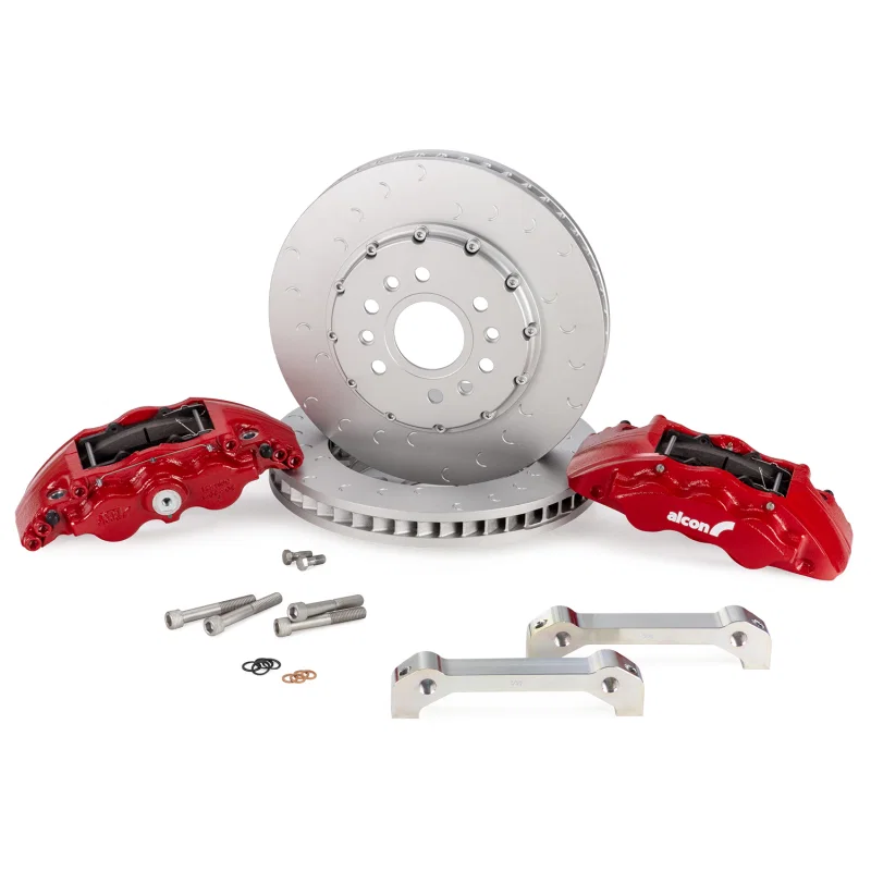 Alcon ALABKF1559AX75, 2021+ RAM TRX 376x42mm Rotors 6-Piston Calipers Front Brake Upgrade Kit - Red