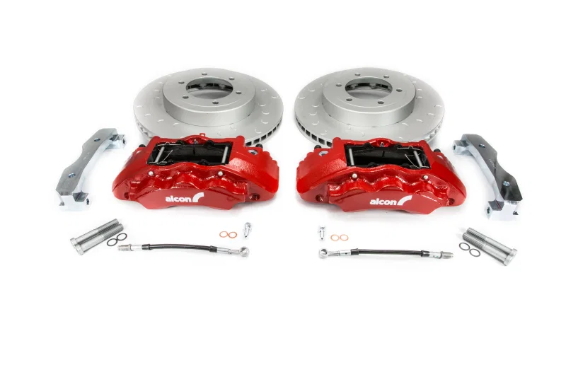 Alcon ALABKF1551G58, 2016+ Toyota Tacoma w/ 17in+ Wheels 352x30mm Rotors 6-Piston Calipers Front Brake Kit - Red