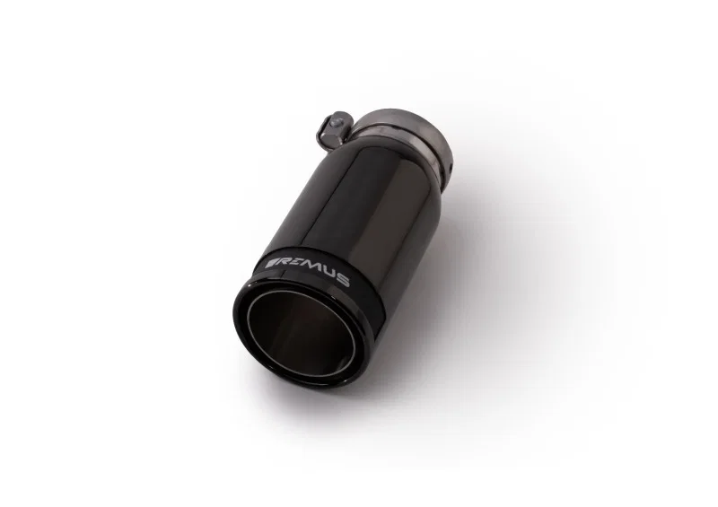 Remus 0006 83CBR, Universal Sport Exhaust 84mm Blk Chrm Straight w/Carbon Insert & Adj Clamp Tail Pipe (Single)