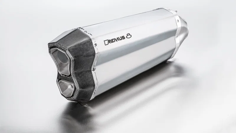 Remus 84683 100065, 18-20 BMW R 1250 GS/Adventure Remus 8 Stainless Steel Race Slip On (Connection Tube Req)