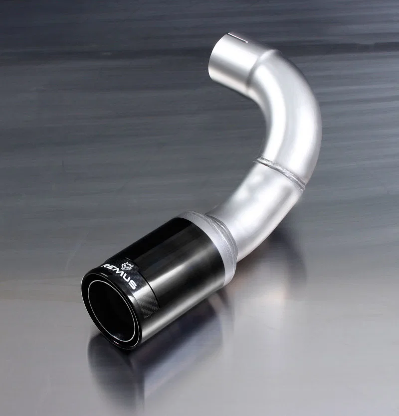 Remus 087011 1683CB, 2011 BMW 1 Series F20/F21 84mm Black Chrome Straight w/Carbon Insert Tail Pipe Set