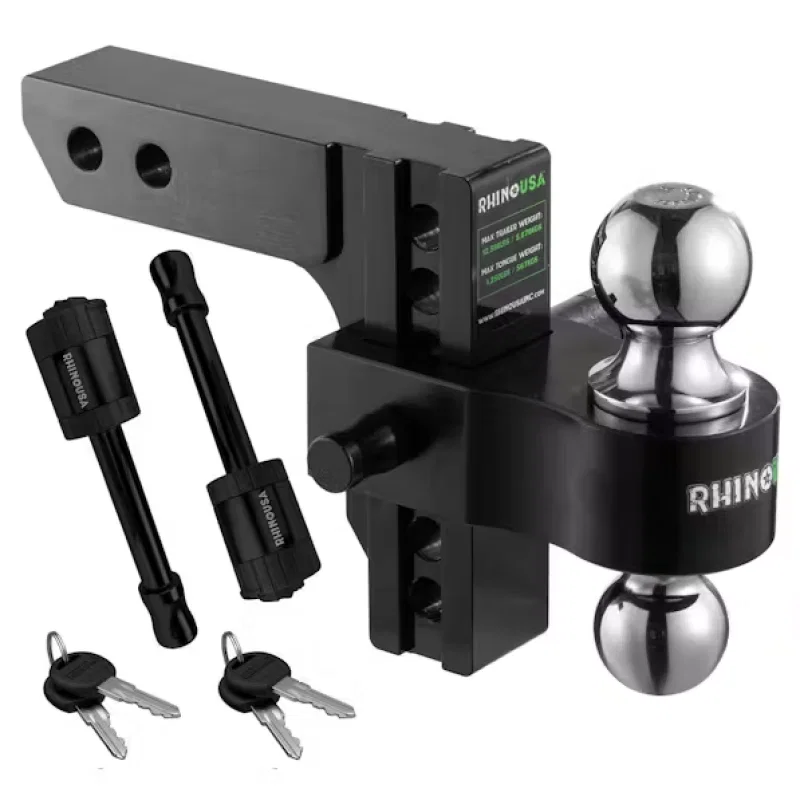 Rhino USA RG-HTDROP210-BLK, 10In Heavy Duty Drop Hitch - 2In (Black)