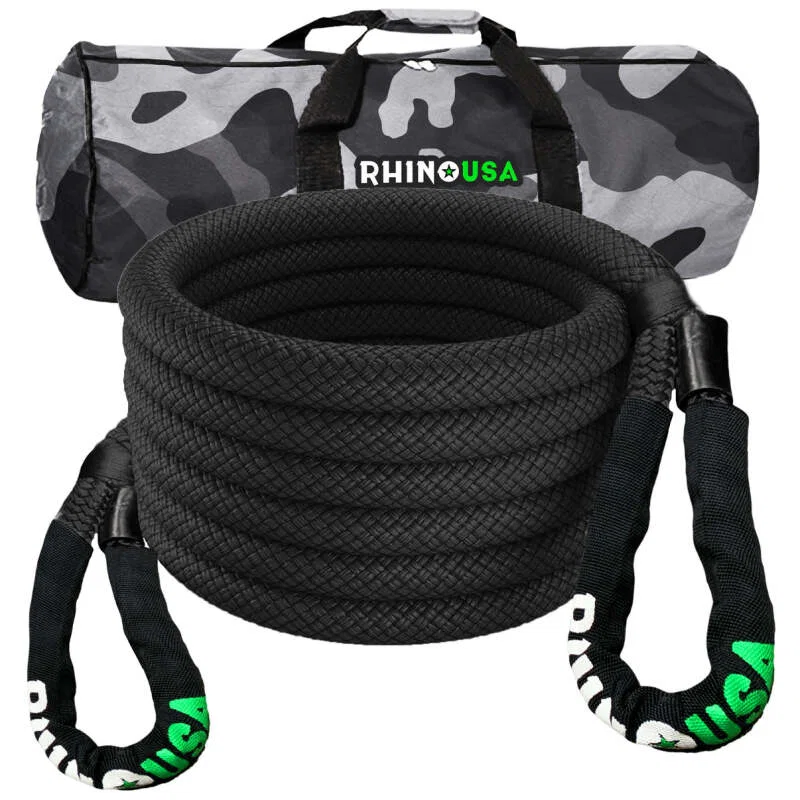 Rhino USA KROPE-1.25X30-BLK, Kinetic Energy Recovery Rope (1.25In X 30Ft) Black