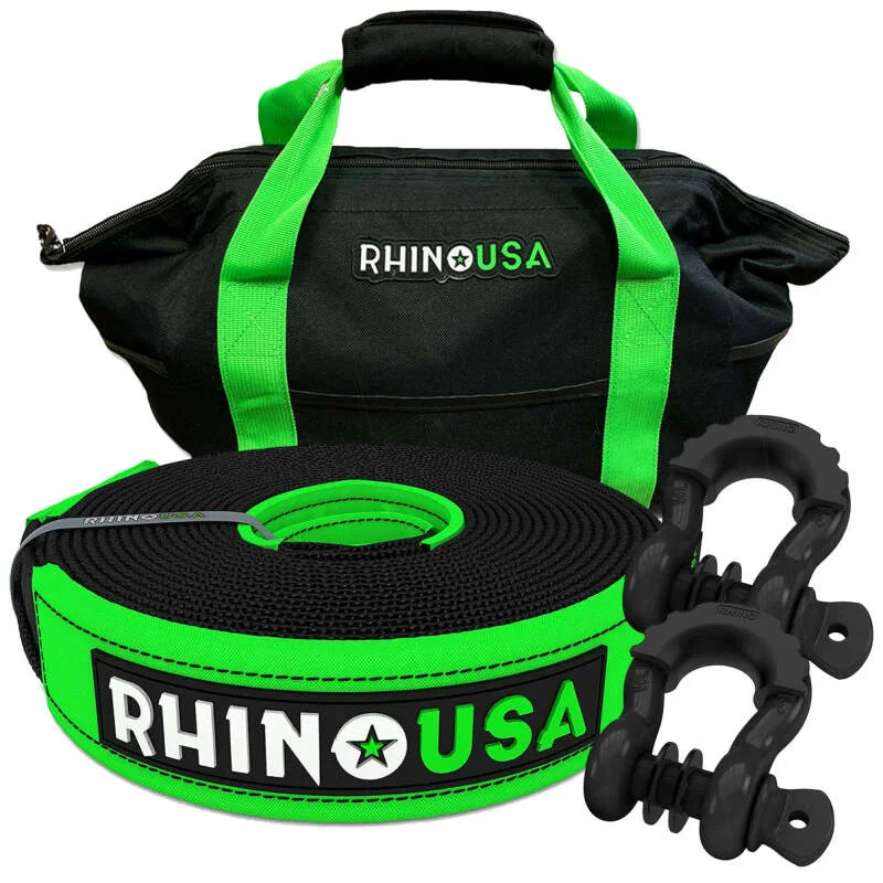 Rhino USA RNO-SHACKSTRAP30, 30Ft Tow Strap/Shackles Combo