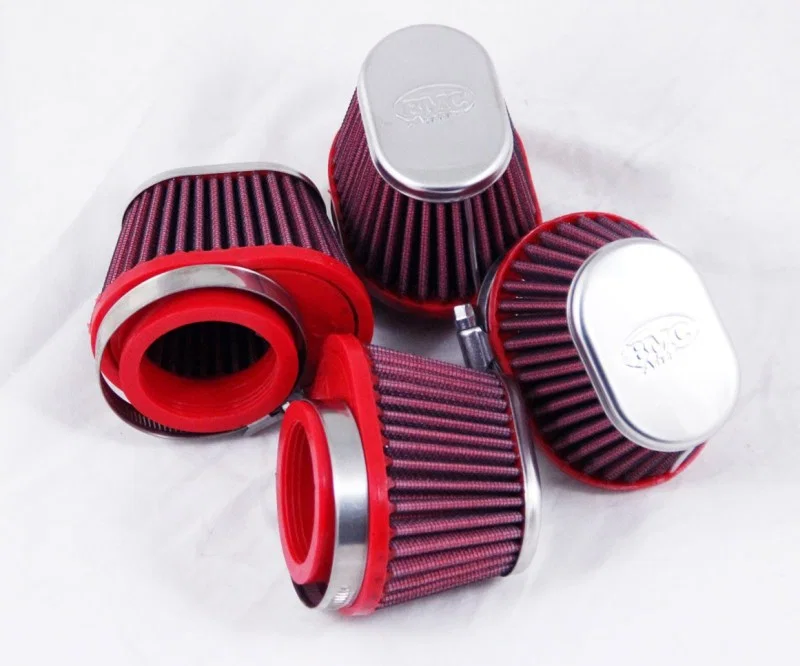 BMC FBPF50-70L-CT, Conical Carburetor Filter w/Carbon Top - Left 50MM