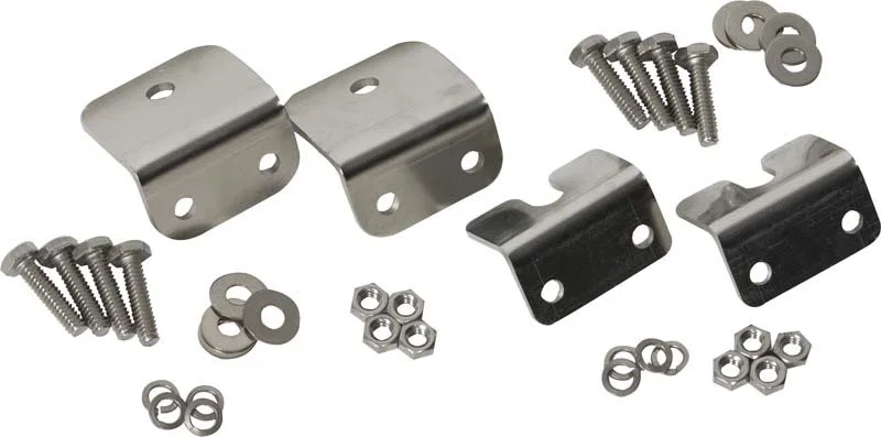 Kentrol 30667, 72-86 Jeep CJ Strut Rod Mounting Brackets 4 Pieces Fiberglass - Polished Silver
