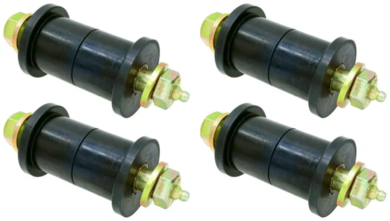 RockJock CE-9068, YJ Leaf Spring Main Eye Bushing Kit w/ Urethane Bushings Greasable Hardware Set of 4 for Jeep Wrangler