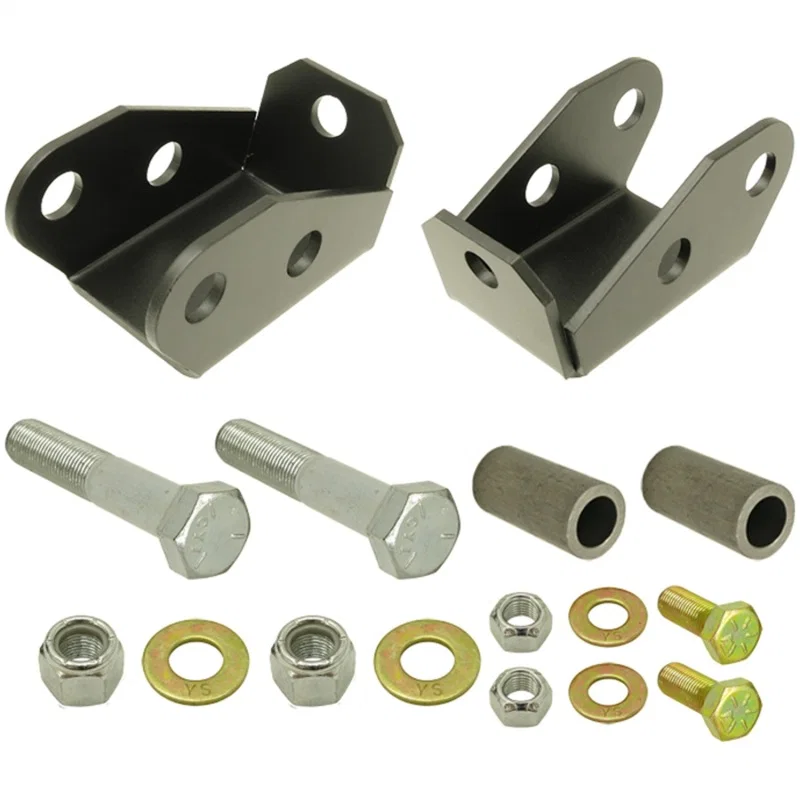 RockJock CE-9601, TJ/LJ Shock Mount Extensions Rear Lower w/ Hardware Pair for Jeep Wrangler