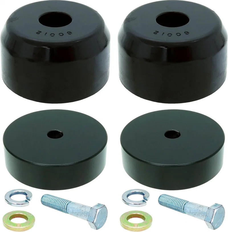 RockJock CE-9807FBSK, JK Bump Stop Kit Front w/ Billet Aluminum Spacers Urethane RockJock Bump Stops Hardware for Jeep