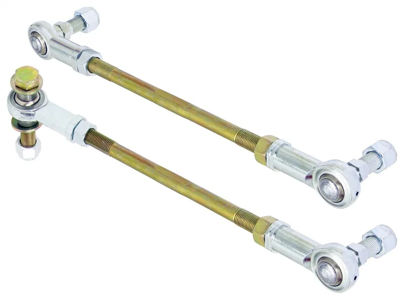 RockJock RJ-243100-101, JL/JT Front Adjustable Sway Bar End Link Kit 8 1/2in Long Rods w/ Heims for Jeep