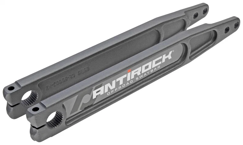 RockJock RJ-202002-101, Antirock Forged Chromoly Sway Bar Arms 17in Long x 25 spline w/ Stickers Pair