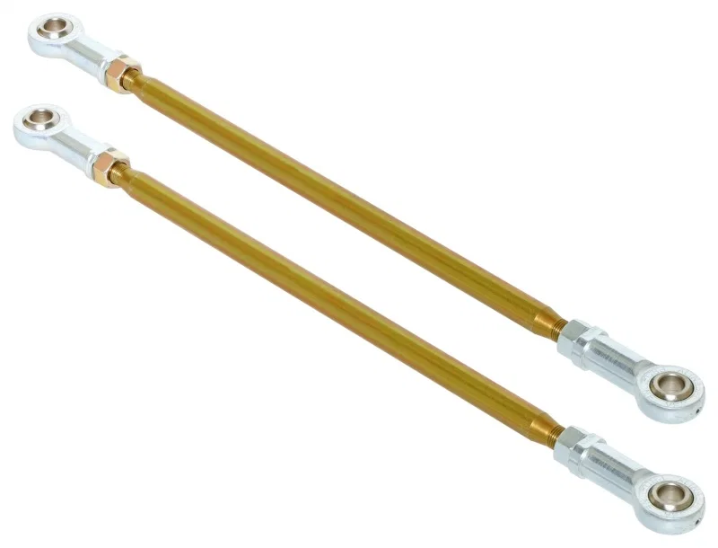 RockJock RJ-253200-101, Antirock Sway Bar End Link Kit 15 1/2in Long Rods w/ Heims and Jam Nuts Pair