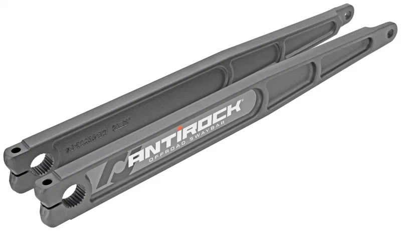 RockJock RJ-202004-101, Antirock Forged Chromoly Sway Bar Arms 21in Long x 25 Spline w/ Stickers Pair for Jeep