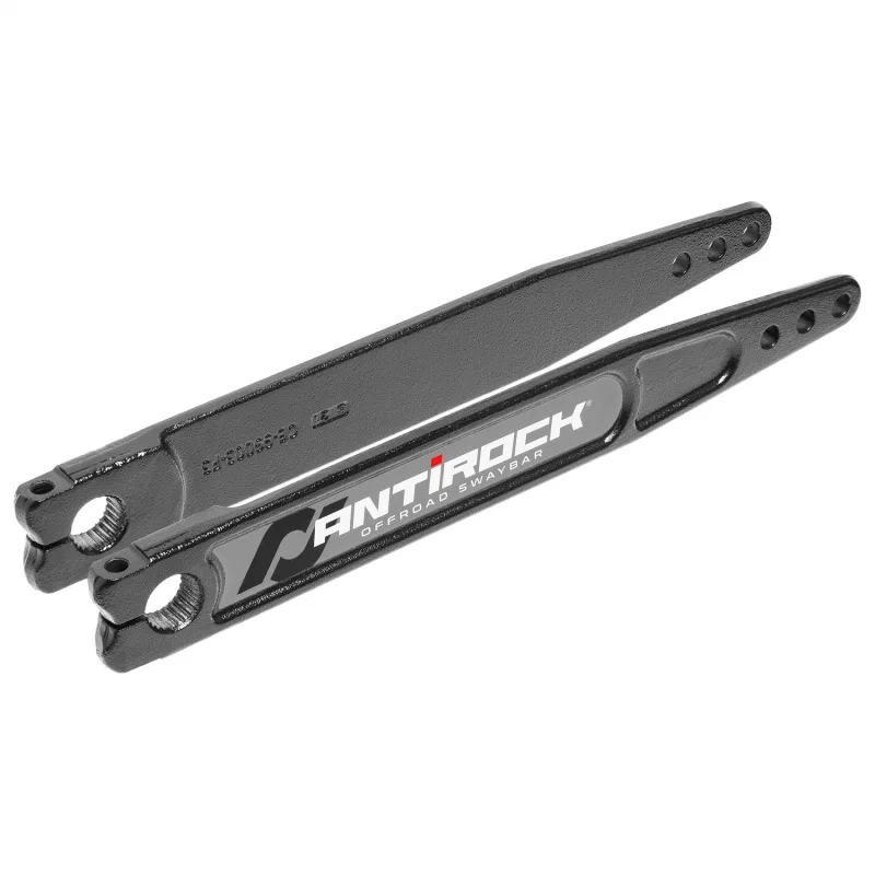 RockJock RJ-202003-101, Antirock Forged Chromoly Sway Bar Arms 18in Long C-C w/ Stickers Pair for Jeep
