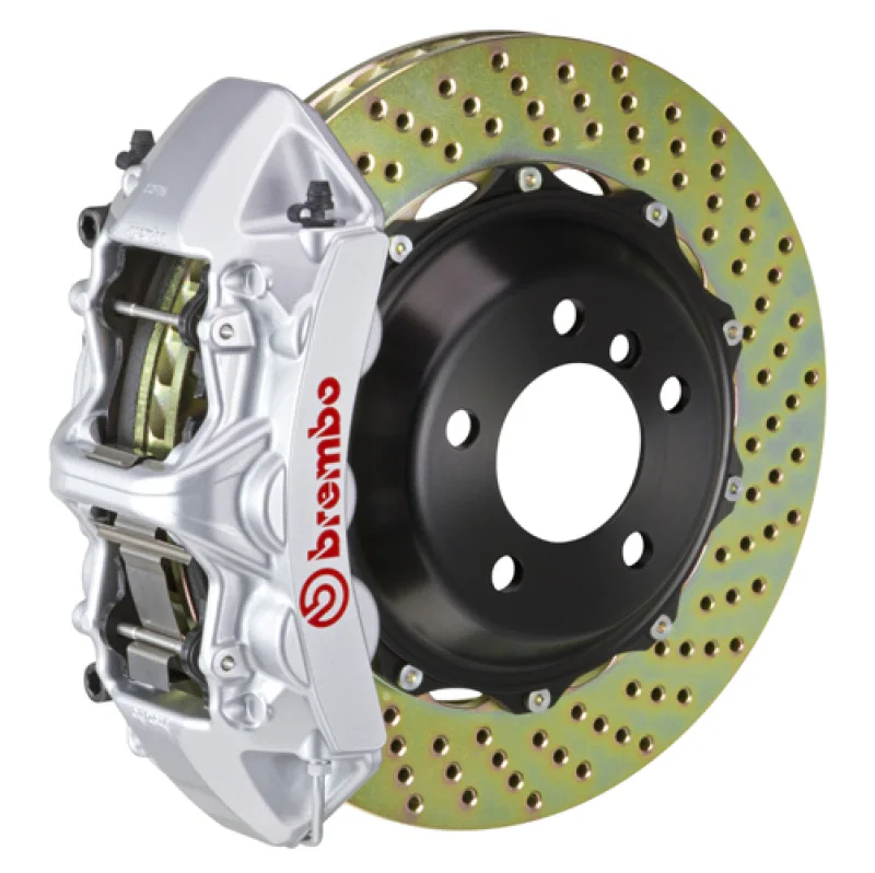 Brembo 1M1.9019A3, 00-03 M5/97-03 5-Series Front GT BBK 6 Piston Cast 380x32 2pc Rotor Drilled-Silver for BMW