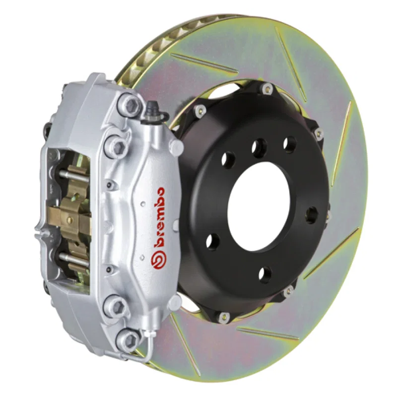 Brembo 2C2.6007A3, 99-07 Evo VI/VII/VIII/IXRear GT BBK 4 Piston Cast 2pc 328x28 2pc Rotor Slotted Type1-Silver for Mitsubishi Lancer