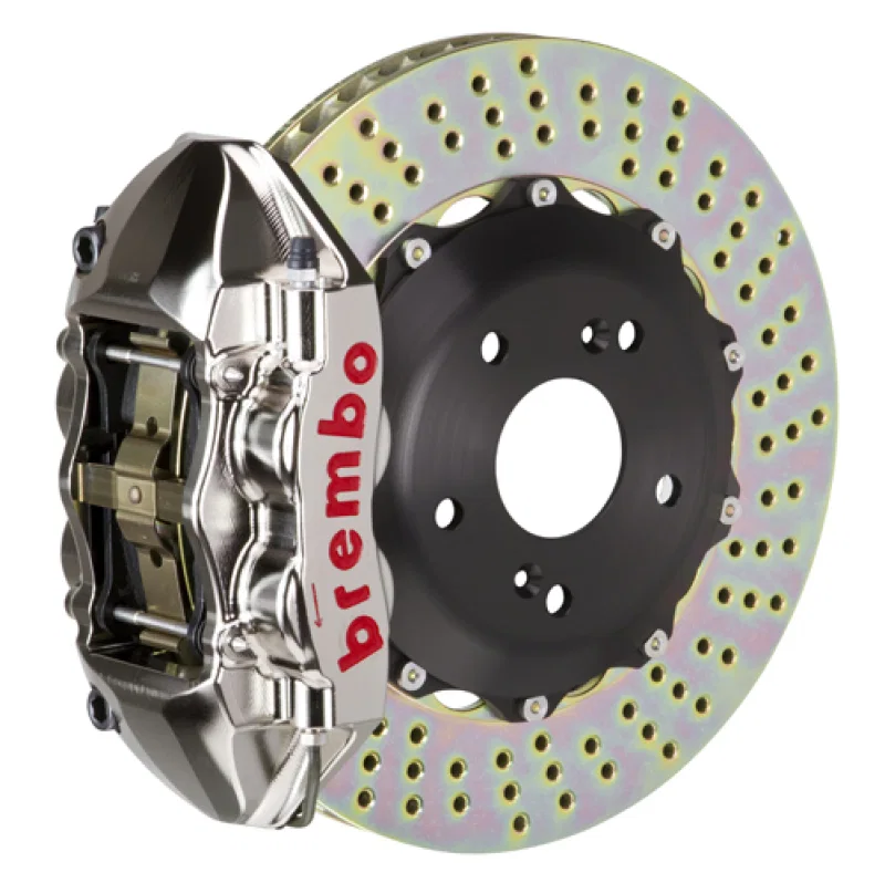Brembo 2P1.6006AR, 99-07 Evo VI/VII/VIII/IXRear GTR BBK 4 Piston Billet 328x28 2pc Rotor Drilled- Nickel for Mitsubishi Lancer