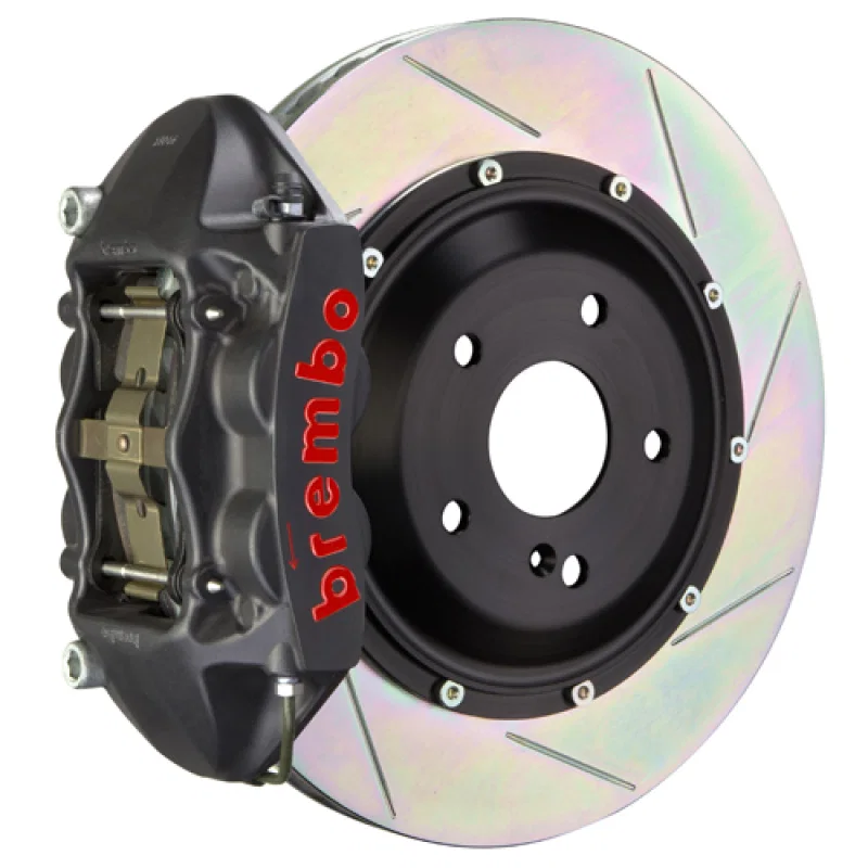 Brembo 2P2.9055AS, SS Rear GTS BBK 4 Piston Cast 380x28 2pc Rotor Slotted Type-1-Black HA for Chevrolet Camaro
