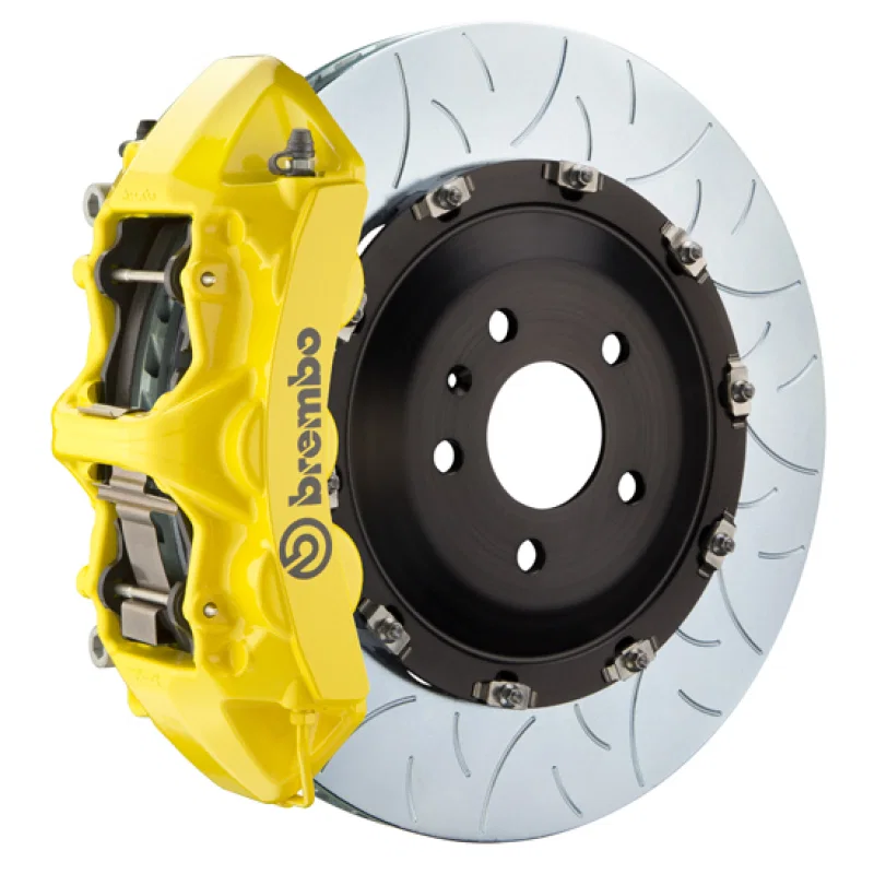 Brembo 1N3.9025A5, 00-02 RS4 Front GT BBK 6 Piston Cast 380x34 2pc Rotor Slotted Type-3- Yellow