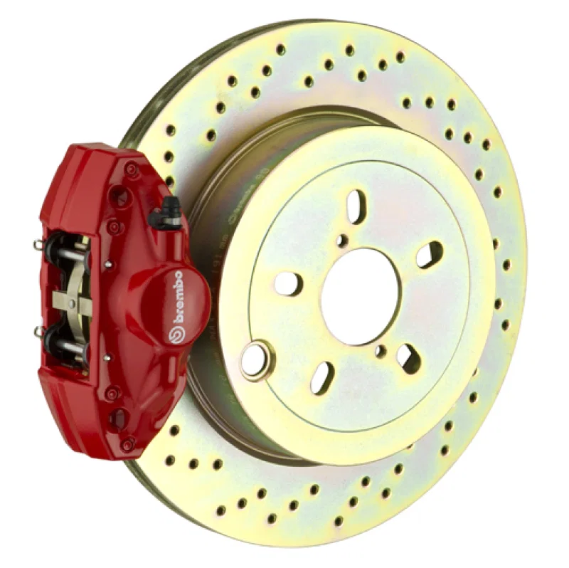 Brembo 2E4.4002A2, 99-05 323i/325i/328i (Excl. xDrive) Rear GT BBK 2 Pist Cast 2pc 294x19 1pc Rotor Drilled-Red for BMW