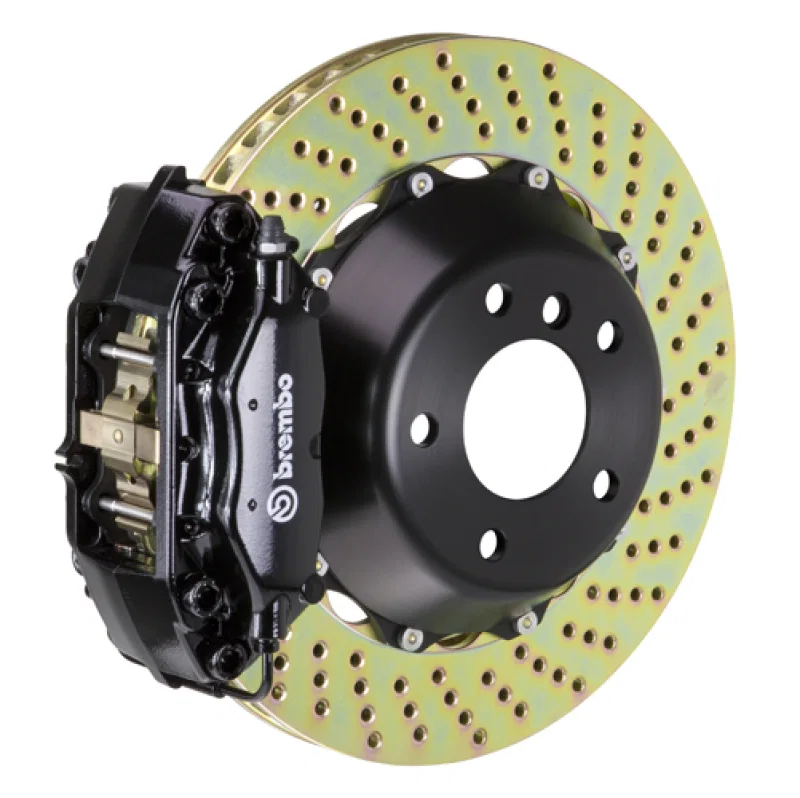 Brembo 2C1.8013A1, 99-05 330i (Excl. xDrive) Rear GT BBK 4 Piston Cast 2pc 345x28 2pc Rotor Drilled-Black for BMW