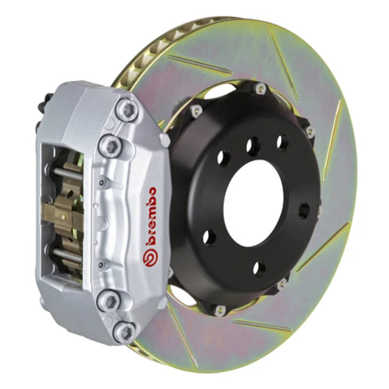 Brembo 1A2.6011A3, 00-04 Jetta 1.8t Front GT BBK 4 Piston Cast 2pc 328x28 2pc Rotor Slotted Type1-Silver for Volkswagen