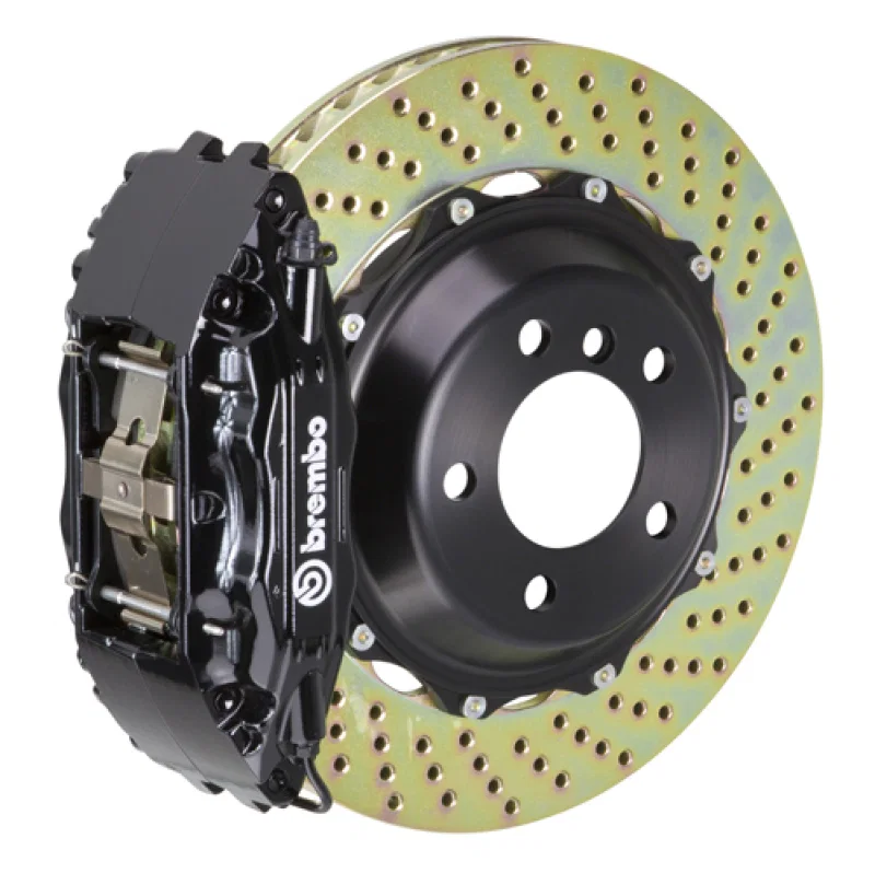 Brembo 1B1.8034A1, 00-04 360 Modena Excl Challenge/Stradale Fr GT BBK 4Pist Cast 2pc 355x32 2pc Rtr Drill-Black for Ferrari 360