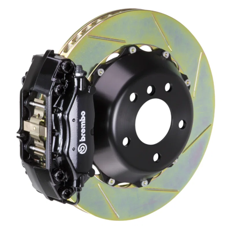 Brembo 2P2.8001A1, 99-04 996 Rear GT BBK 4 Piston Cast 345x28 2pc Rotor Slotted Type1-Black for Porsche 911