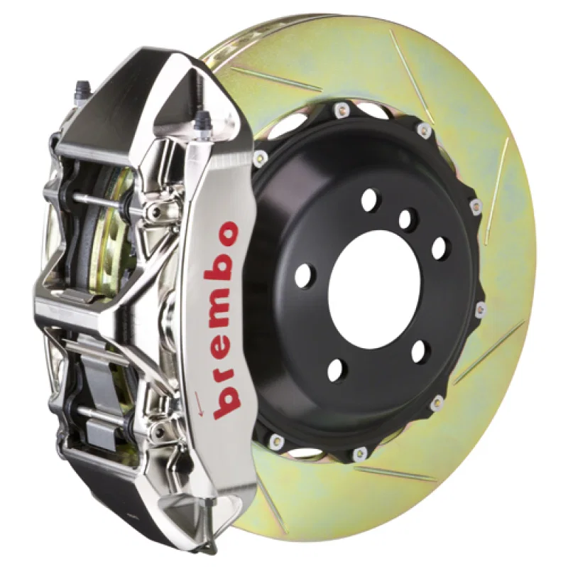 Brembo 1M2.8011AR, 00-02 S4/02-05 A4/06-08 A4 Fr GTR BBK 6 Pist Billet 355x32 2pc Rotor Slotted Type1 - Nickel for Audi