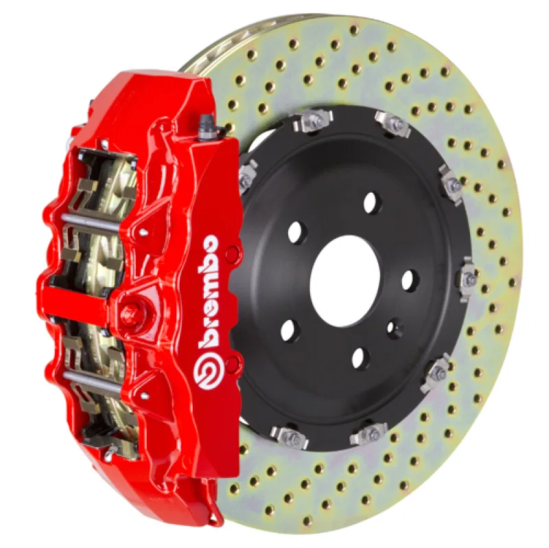 Brembo 1G1.9020A2, 00-05 ML500/ML55 AMG Front GT BBK 8 Piston Cast 380x34 2pc Rotor Drilled-Red for Mercedes-Benz