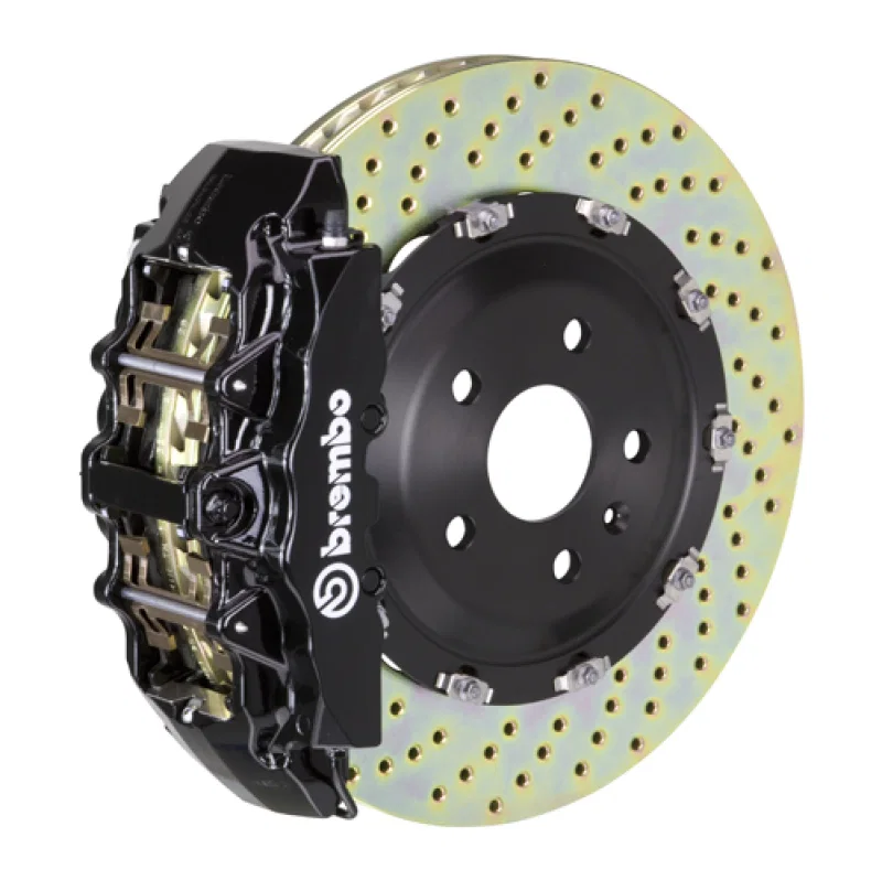 Brembo 1N1.9025A1, 00-02 RS4 Front GT BBK 6 Piston Cast 380x34 2pc Rotor Drilled-Black